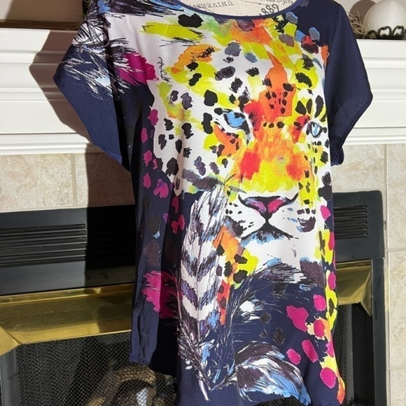 Rock & Republic Colorful Cheetah Top - Picture 9 of 14